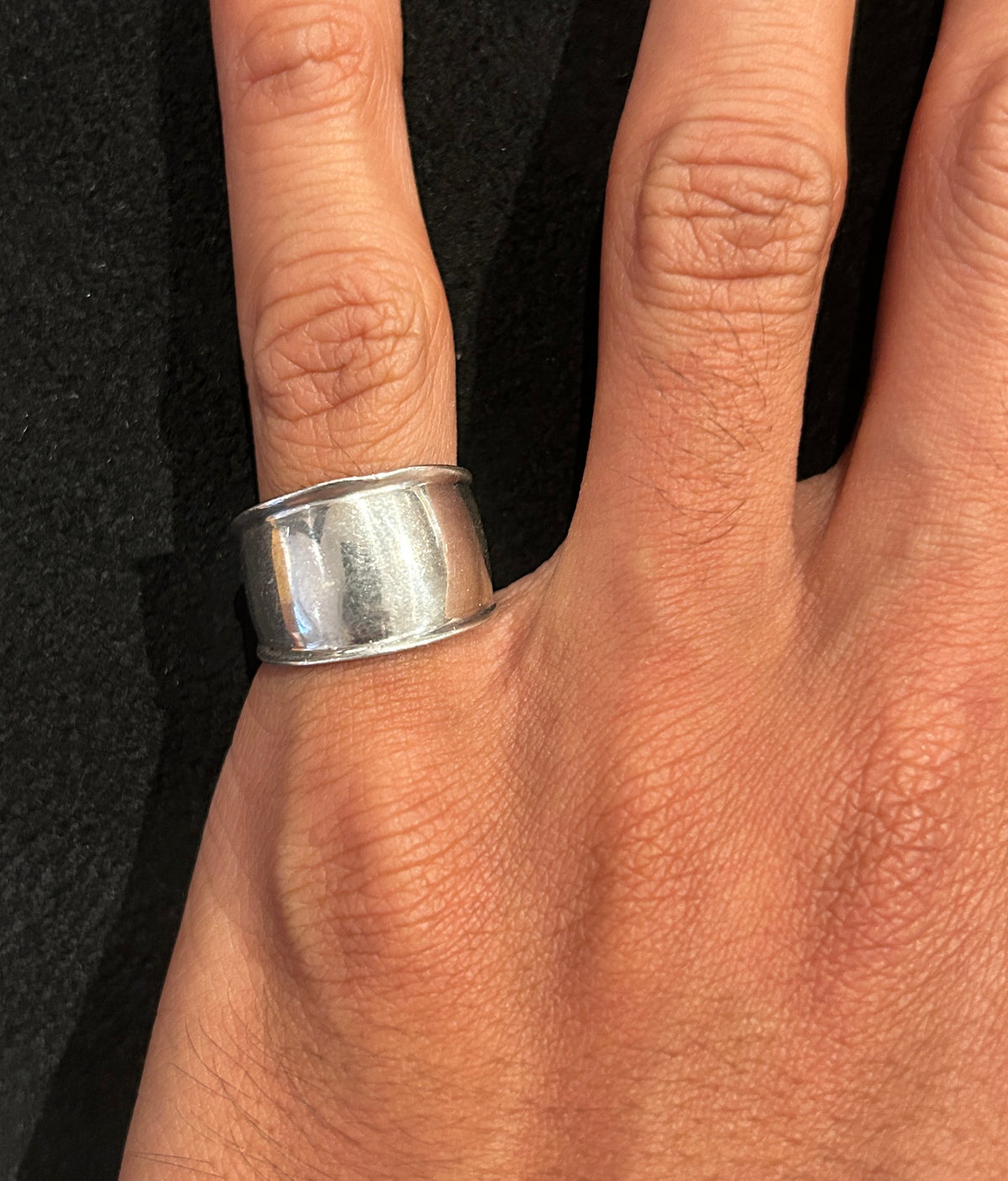 Cigar Band Silver Ring -