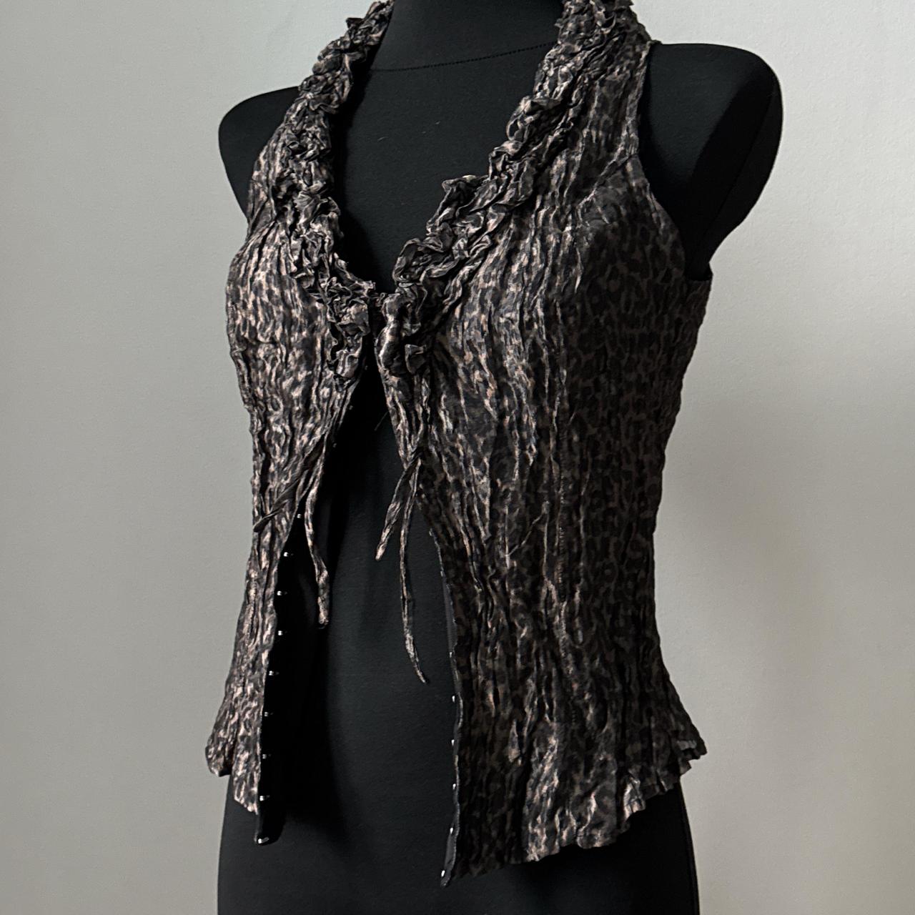 Javier Simorra Leopard Print Blouse Crinkled Blouse