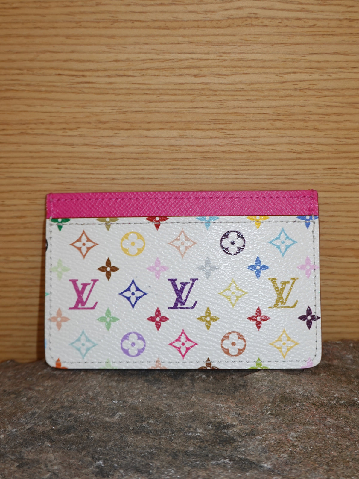 LV x Takashi Murakami Monogram Multicolor Leather Card Holder