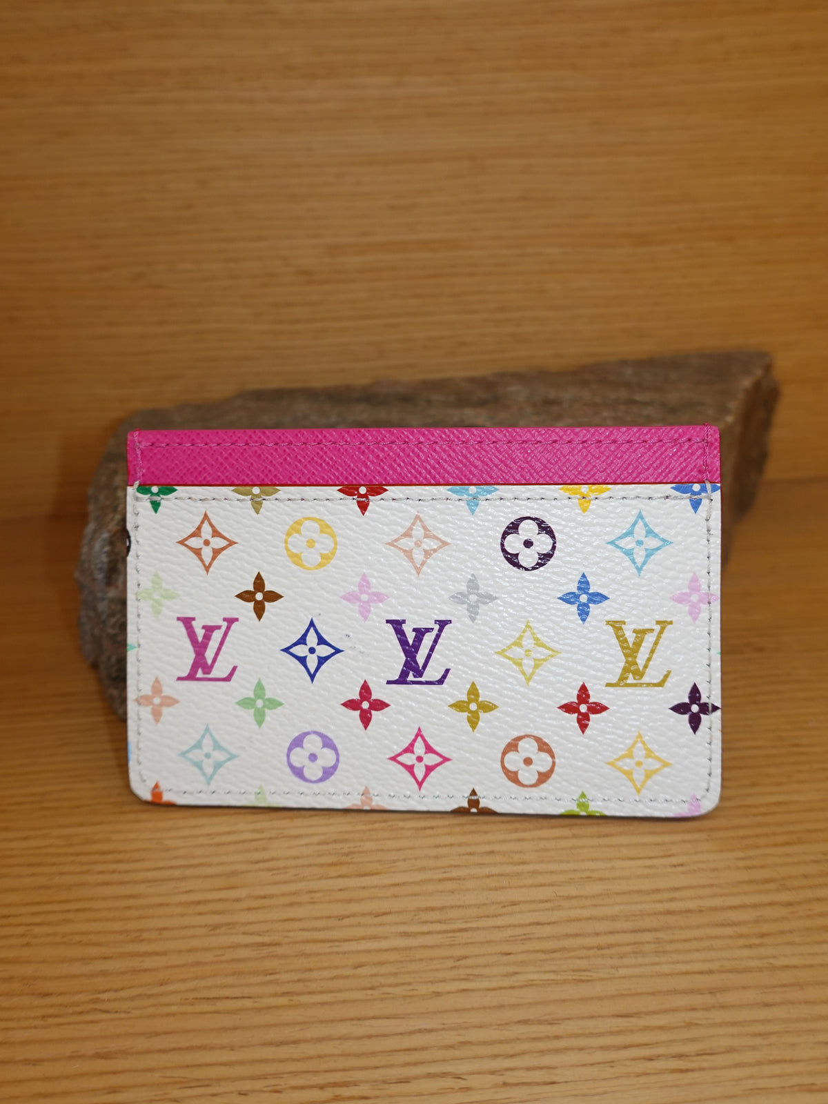 LV x Takashi Murakami Monogram Multicolor Leather Card Holder