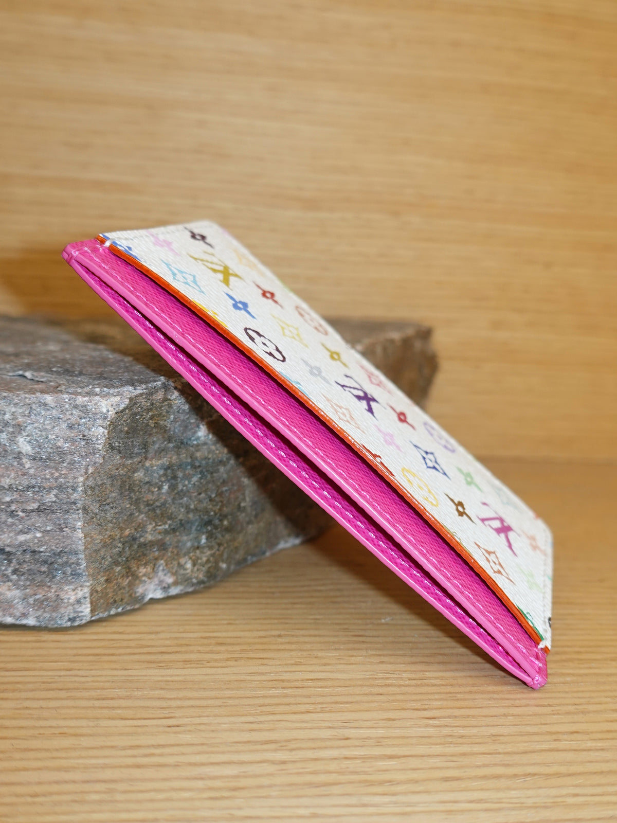 LV x Takashi Murakami Monogram Multicolor Leather Card Holder