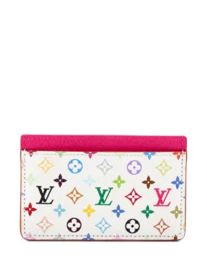 LV x Takashi Murakami Monogram Multicolor Leather Card Holder