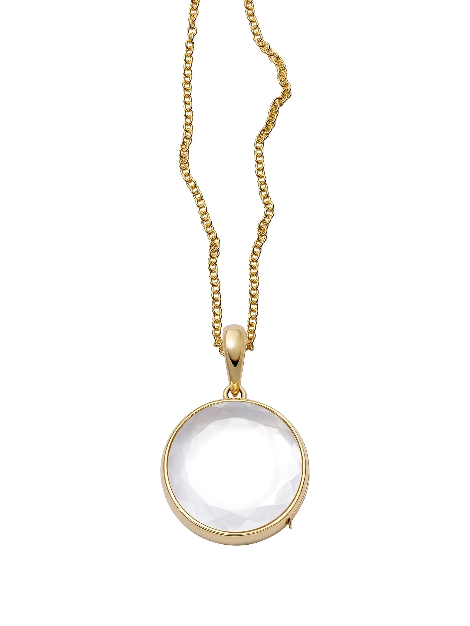 Loquet London Mini Round 18K Gold Locket with Eternal Heart Charm