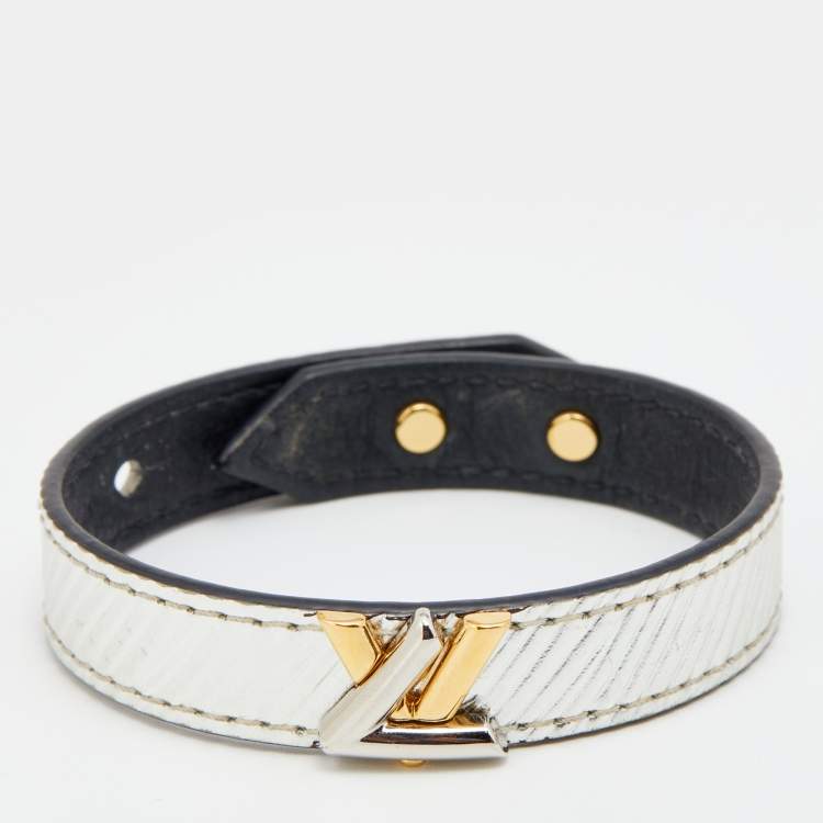Louis Vuitton Leather Twist It Wrap Bracelet in Silver