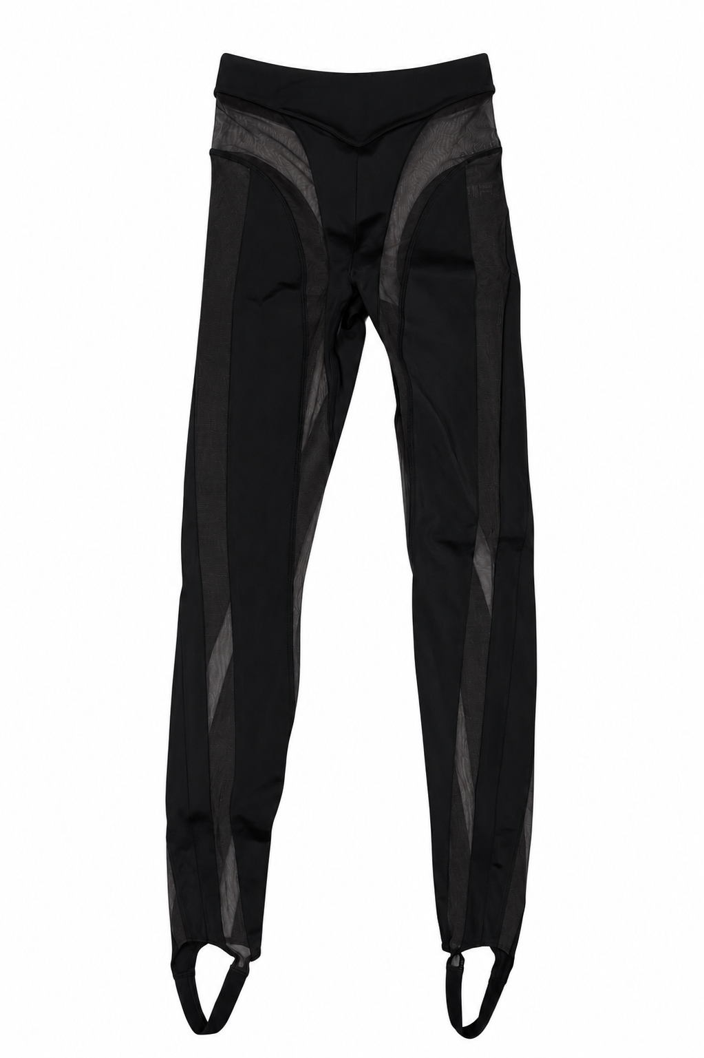 Mugler x H&M Spiral Sheer Black Mesh Stirrup Leggings