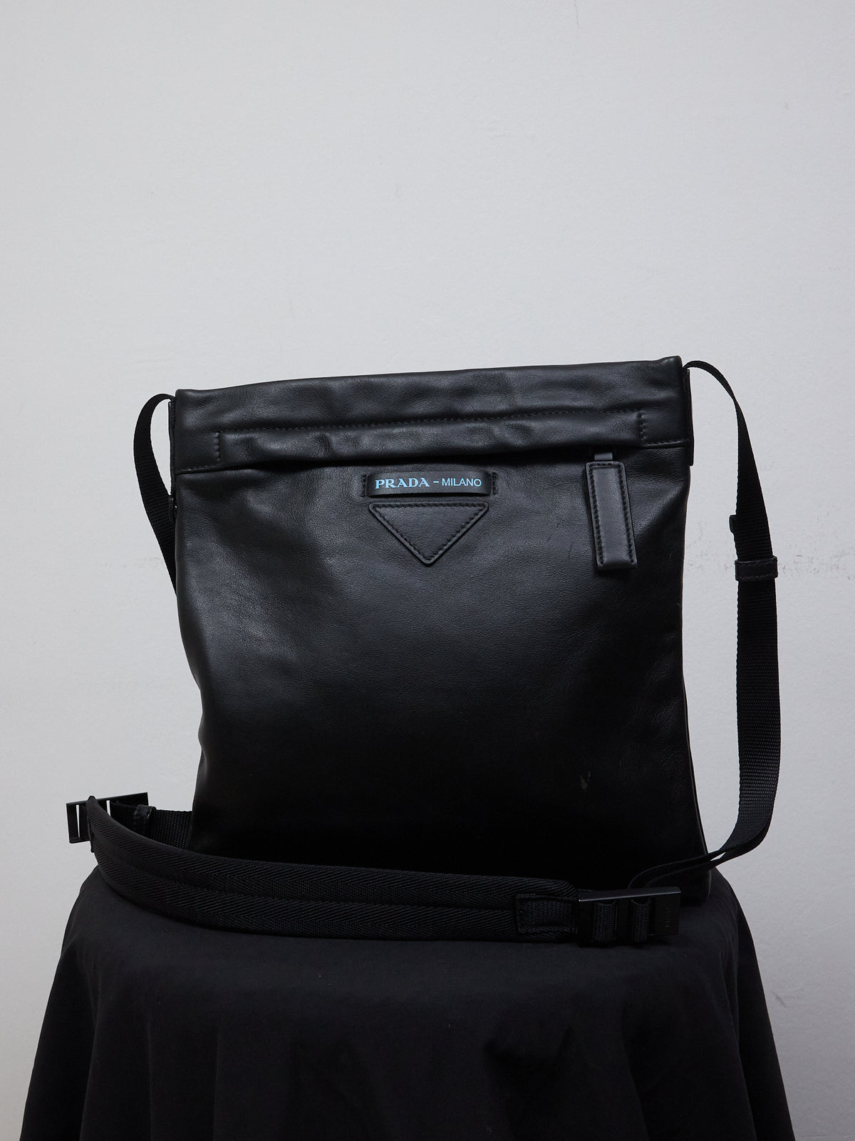 Prada Black Grace Lux Leather Messenger Bag