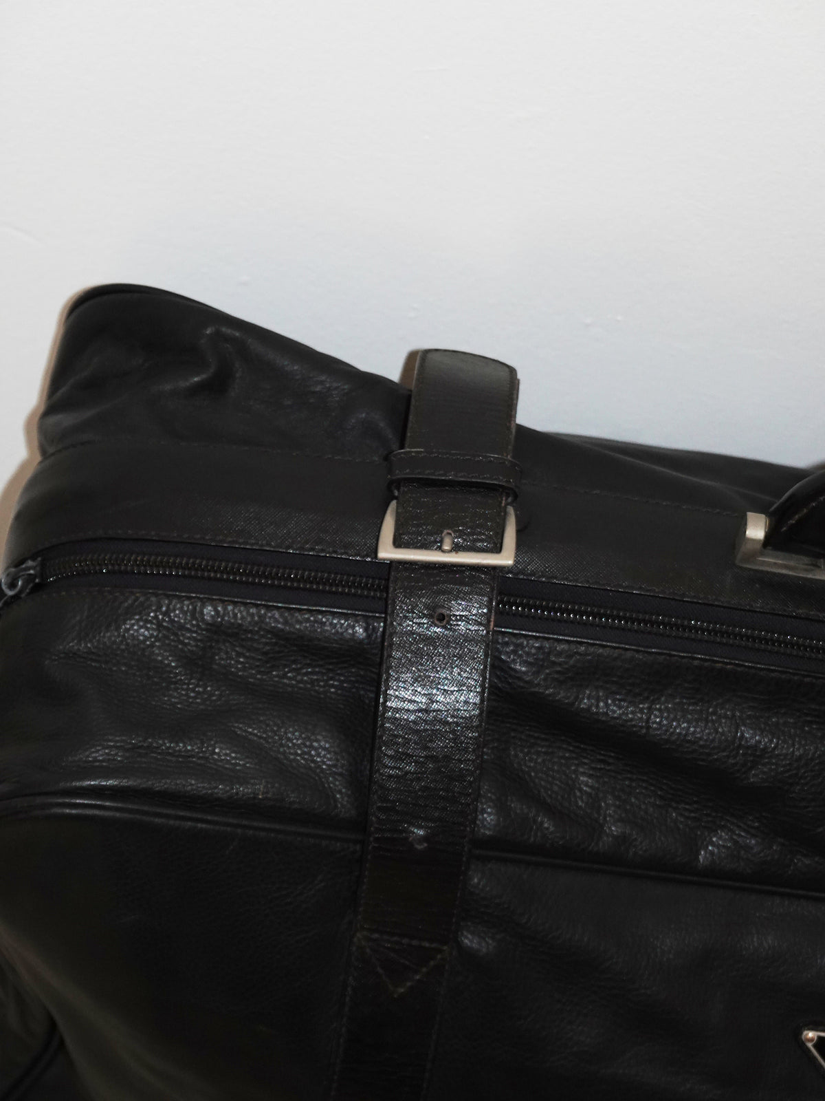 Vintage Prada Saffiano Handle Leather Suitcase