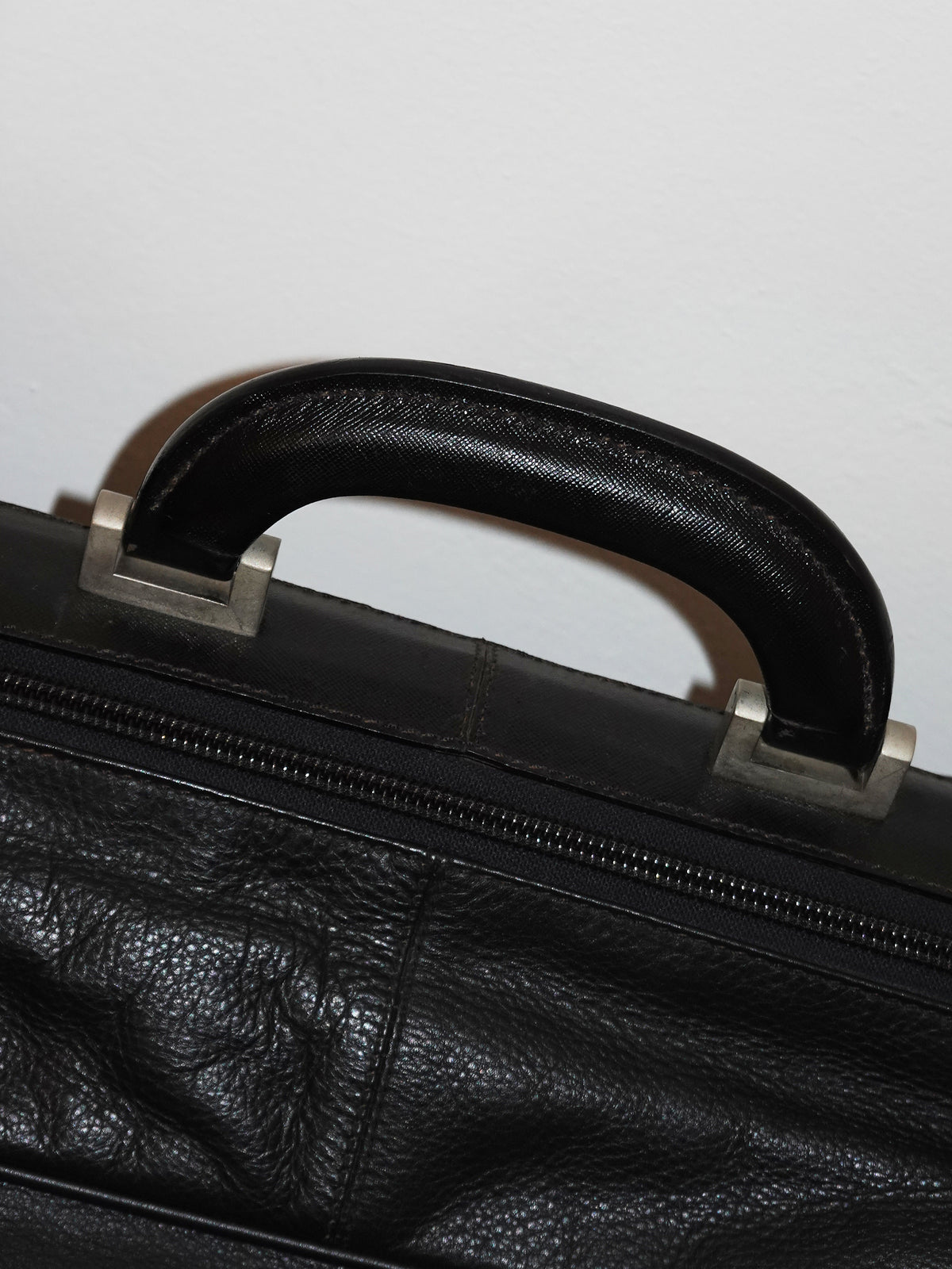 Vintage Prada Saffiano Handle Leather Suitcase