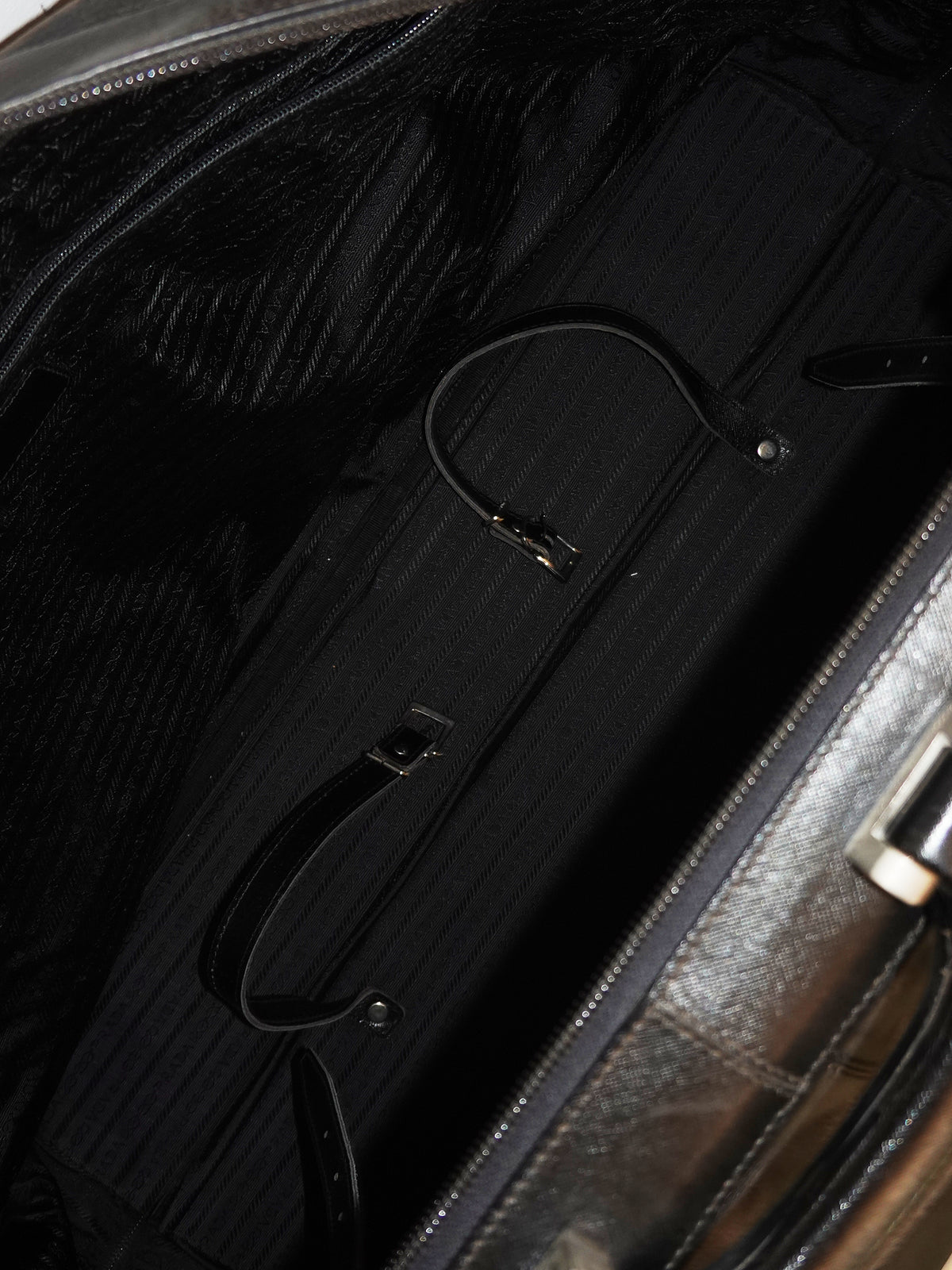 Vintage Prada Saffiano Handle Leather Suitcase