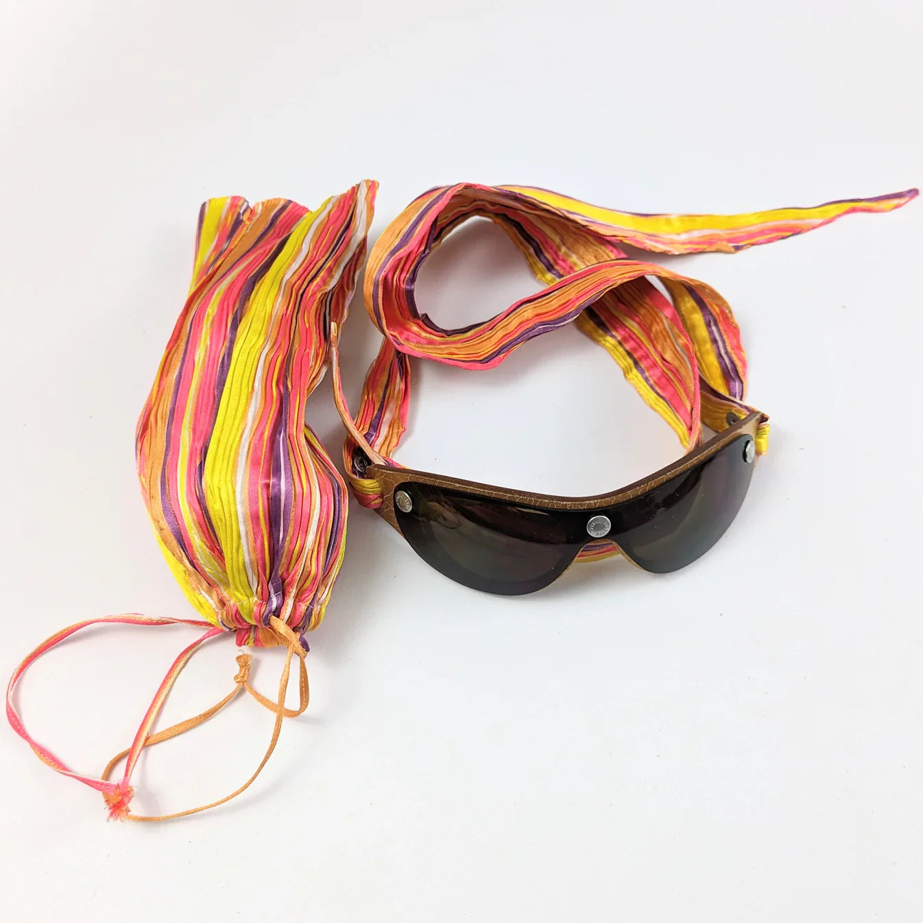 Roberto Cavalli RARE SS2002 Clip-On Sunglass with Multicolored Fabric - BNWB