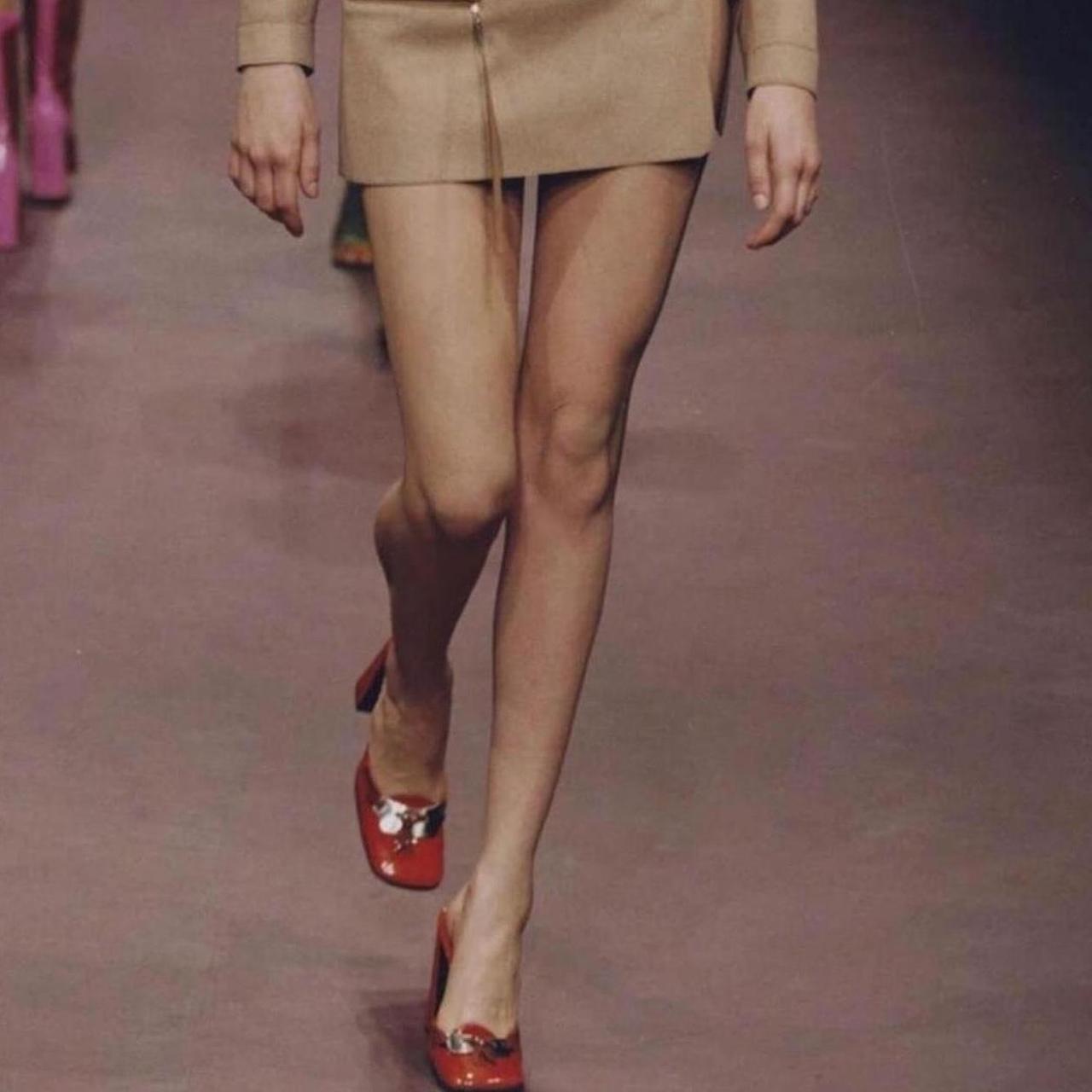 Prada Fuschia and Orange Fall FW1999 Python Tassled Heel Loafers