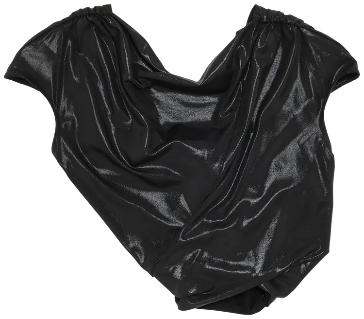 Rick Owens Lilies Glossy Jade Crop Sleeve Tee