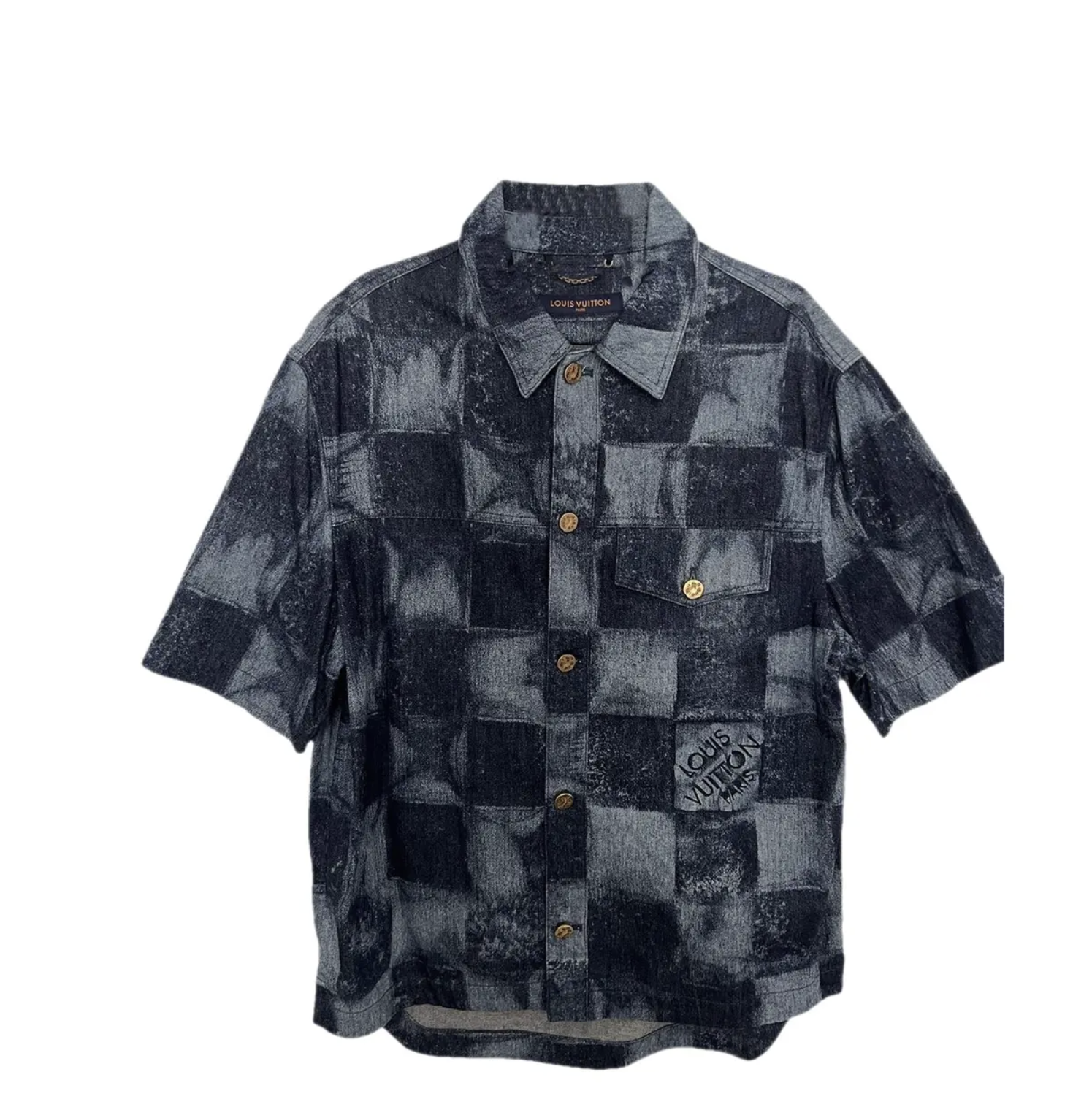 LOUIS VUITTON DENIM CHECKERED SHIRT