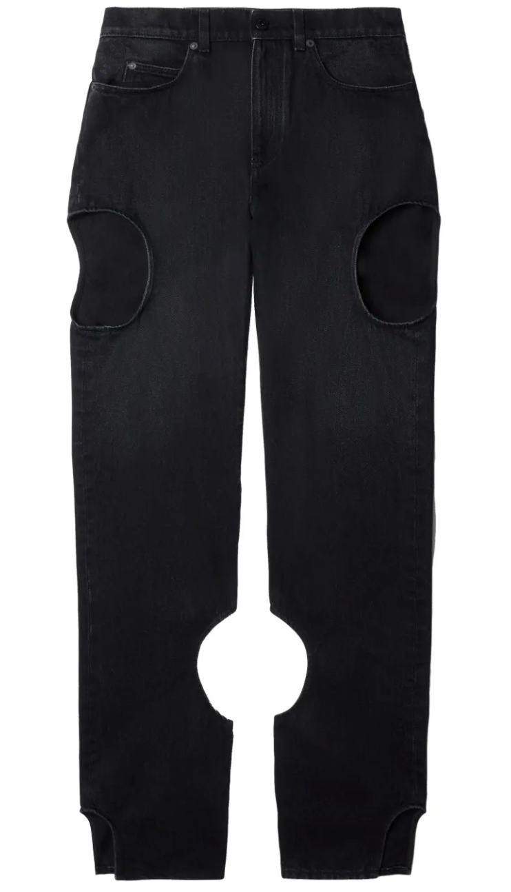 Off-White Meteor Straight Leg Jeans in Black