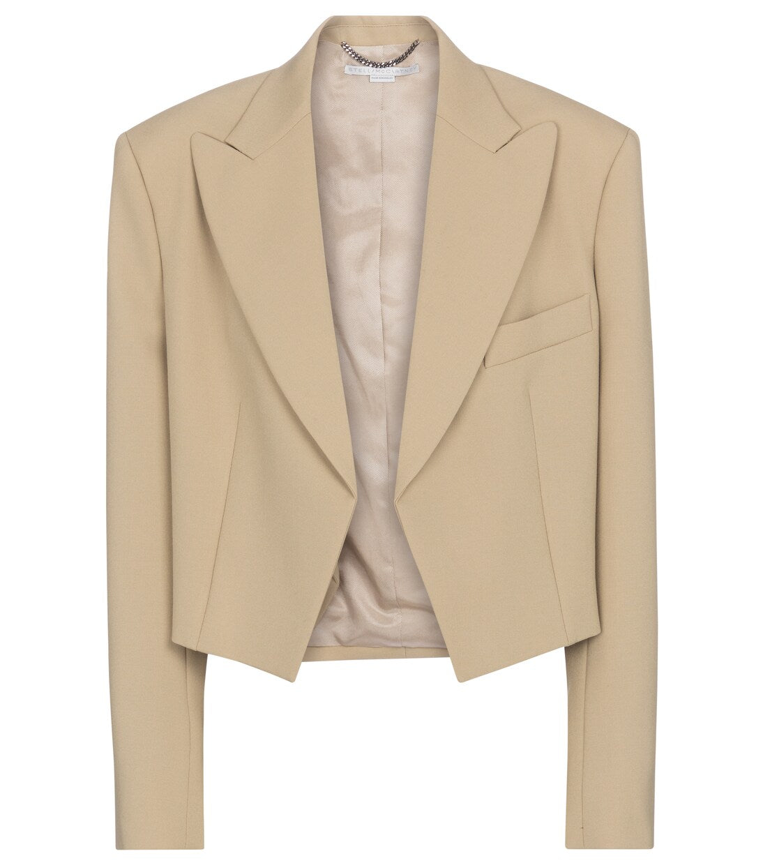 Stella McCartney Adley Wool Cropped Blazer in Sand