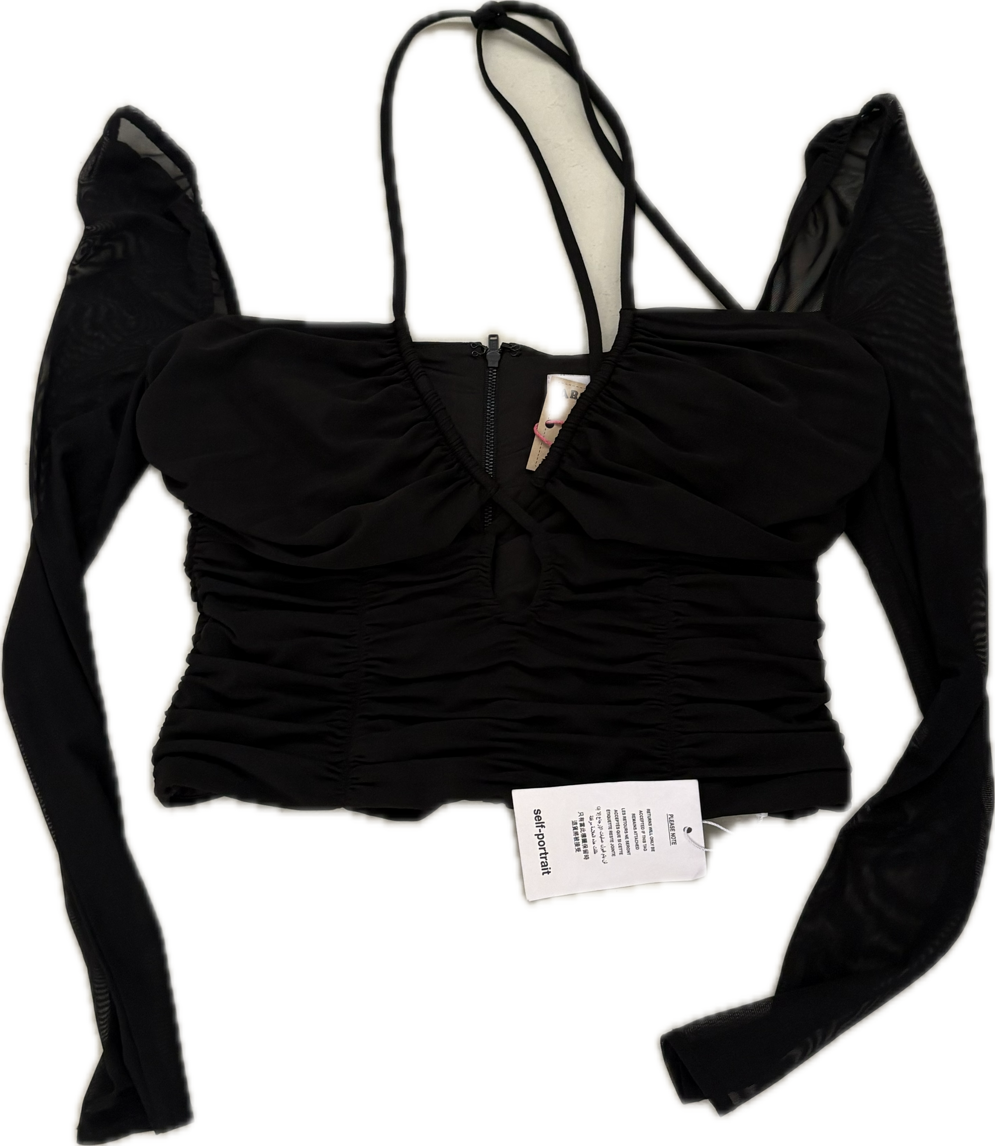 SELF PORTRAIT BLACK JERSEY CUT OUT TOP