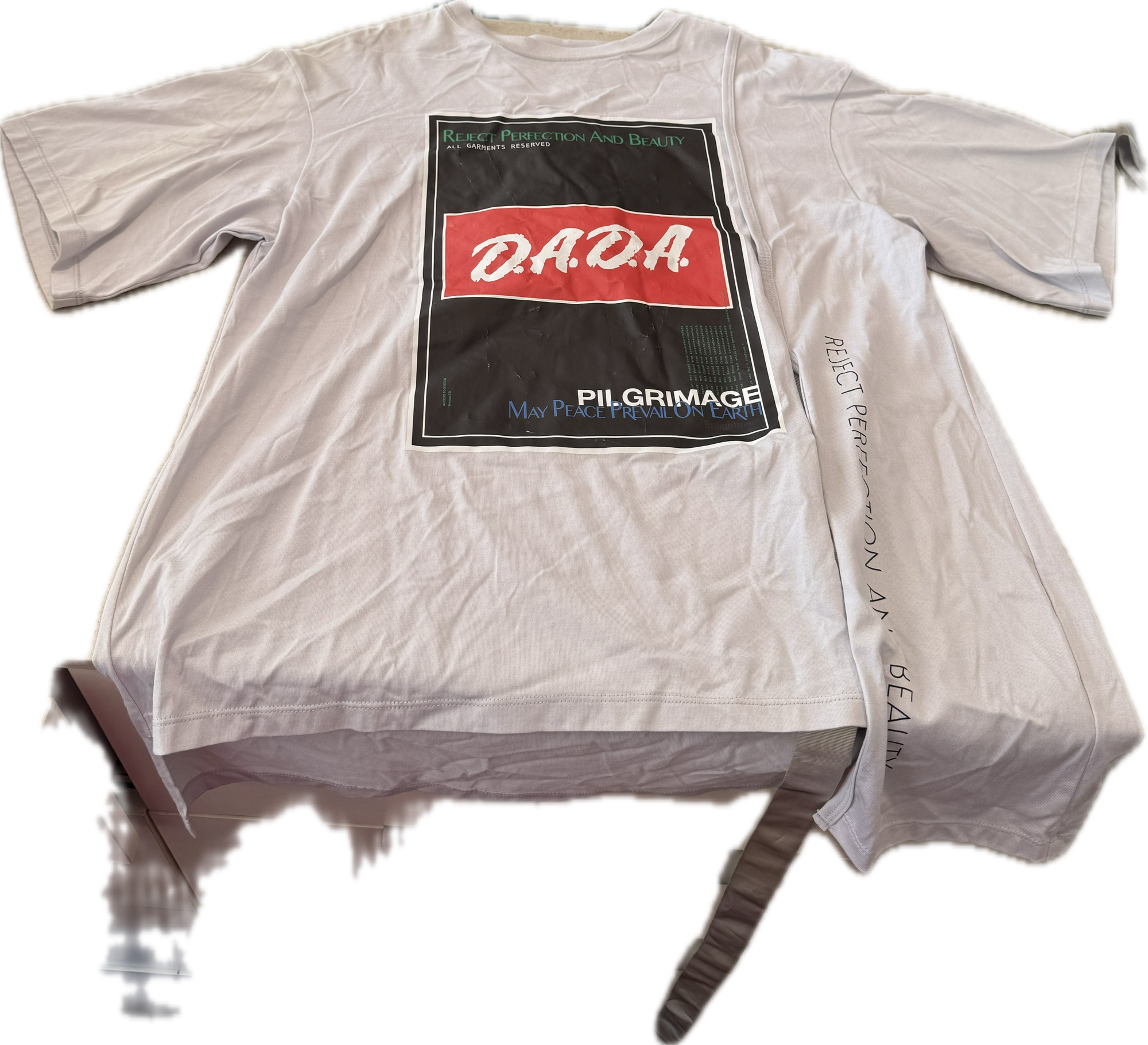 CHRISTIAN DADA GRAPHIC PRINTED BELTED T-SHIRT