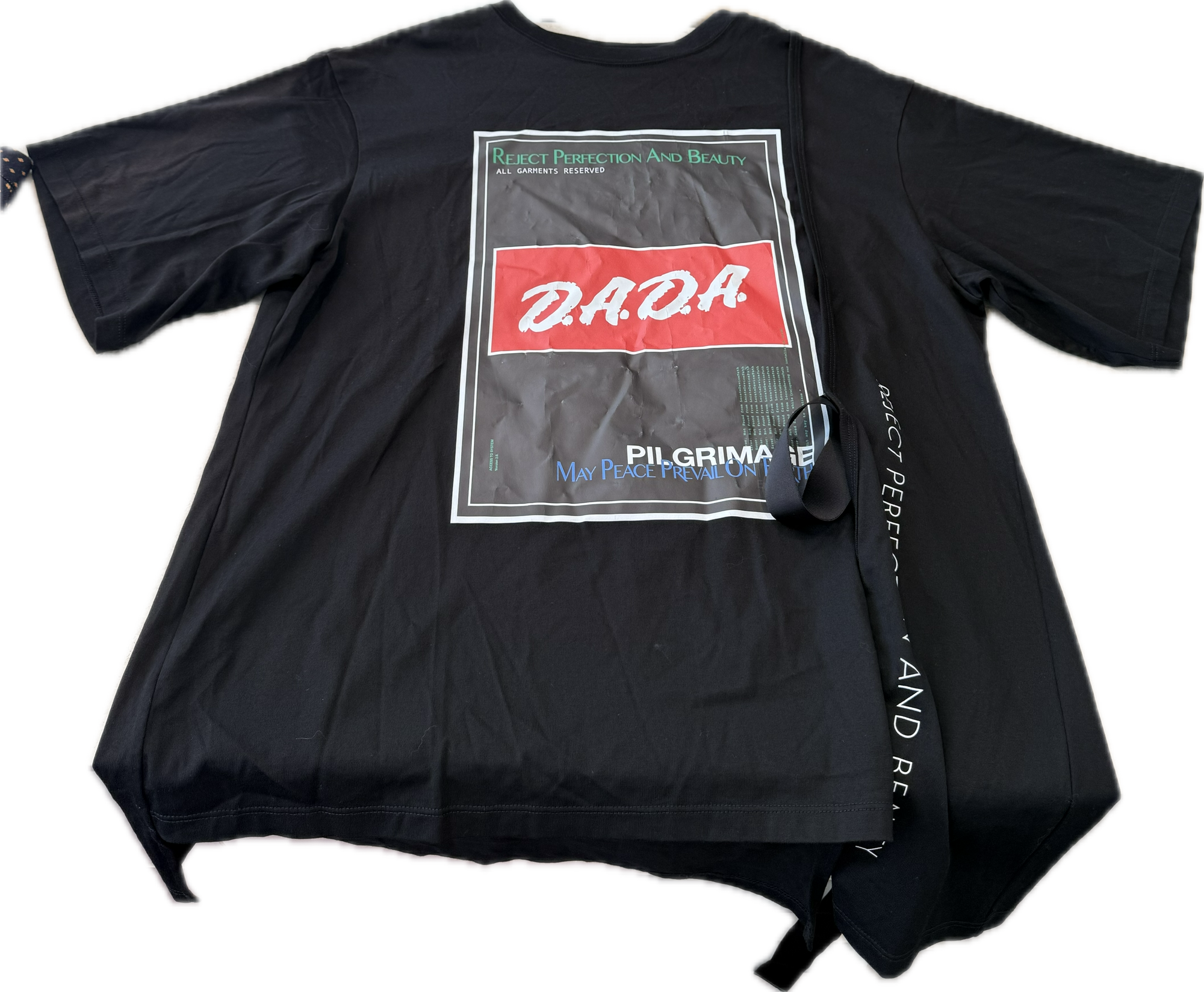 CHRISTIAN DADA GRAPHIC PRINTED BELTED T-SHIRT