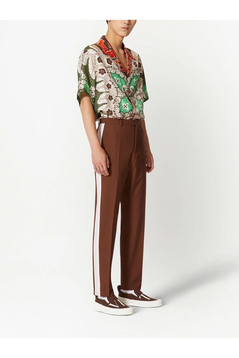 Valentino Tailoring Wool Trousers in Brown/Purple