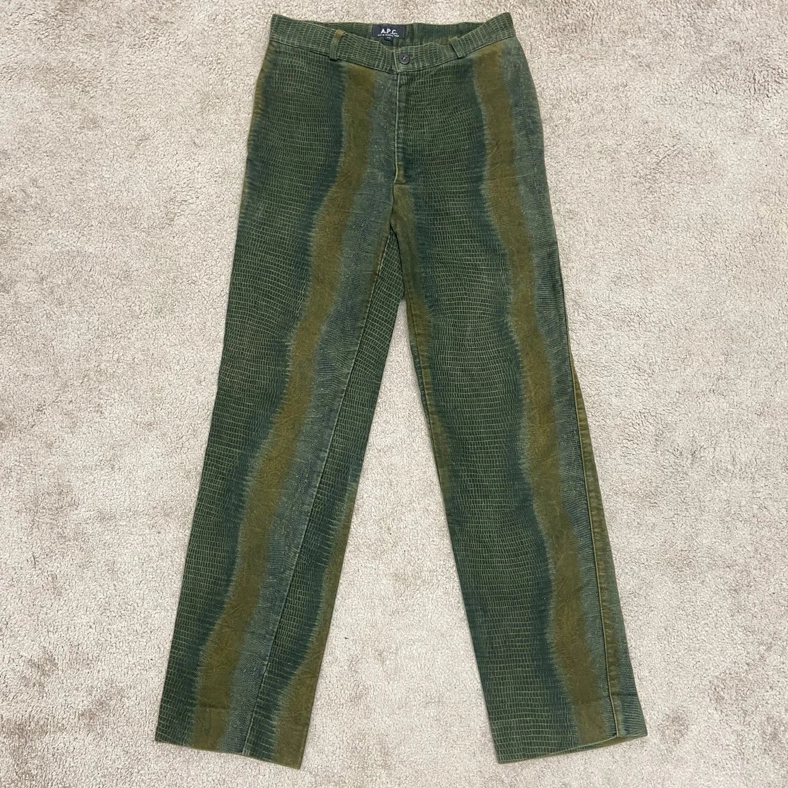 Vintage APC Faux Crocodile Velvet Trousers