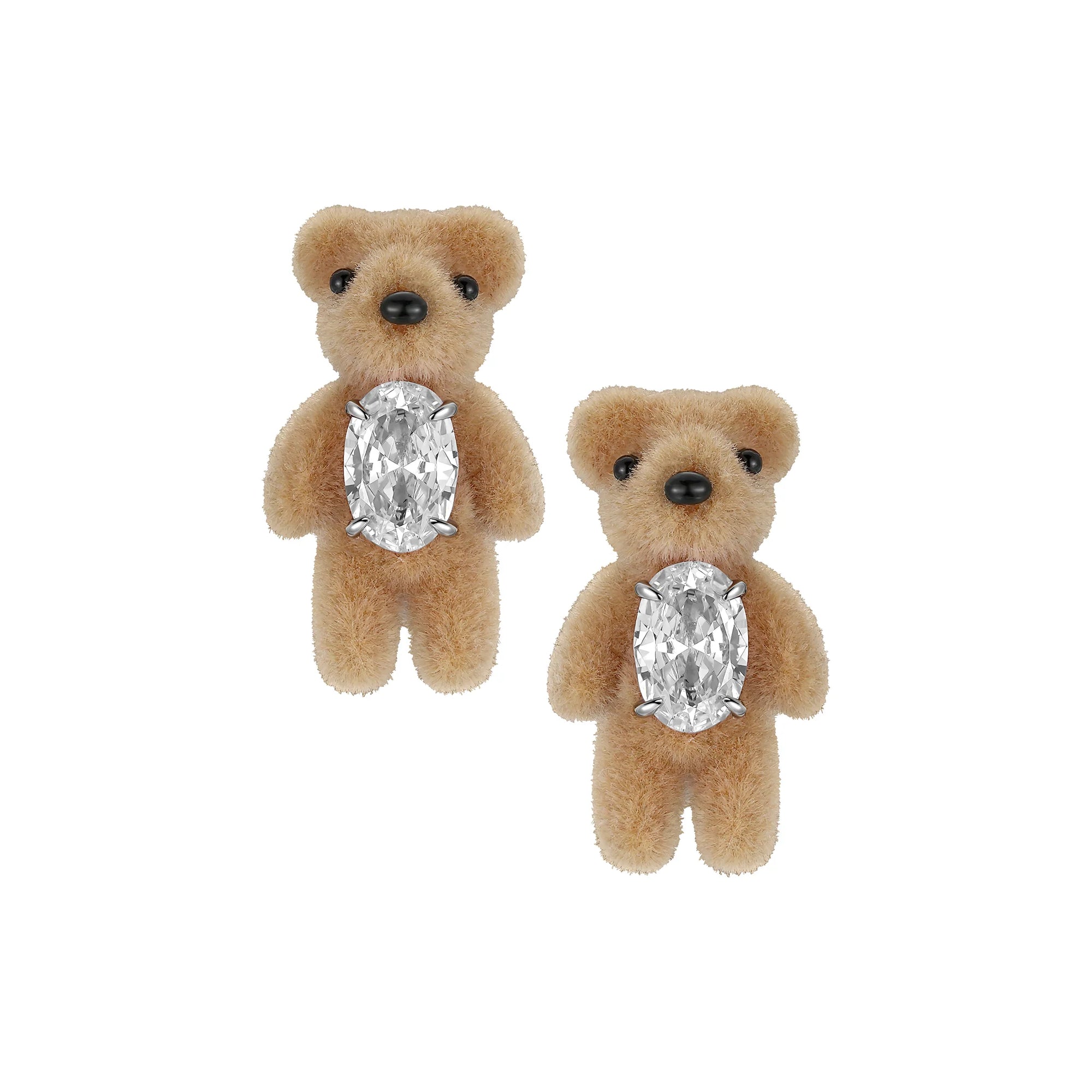 YVMIN Paradise Flocked Mini Bear Earrings