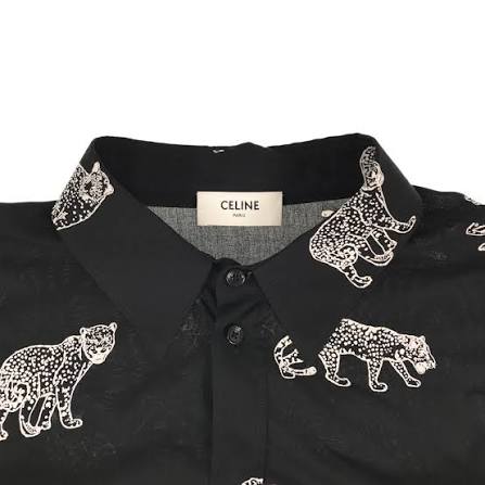 Celine Leopard & Tiger Print Button-Up Shirt
