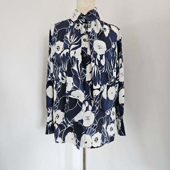 Chanel 22B Camélia Pattern Blouse*