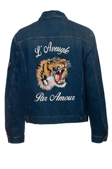 Gucci L'aveugle Par Amour Tiger Denim Jacket*