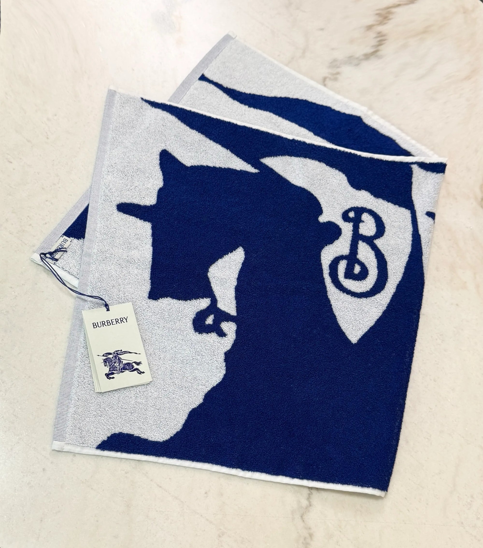 Burberry Towel in White/Blue*