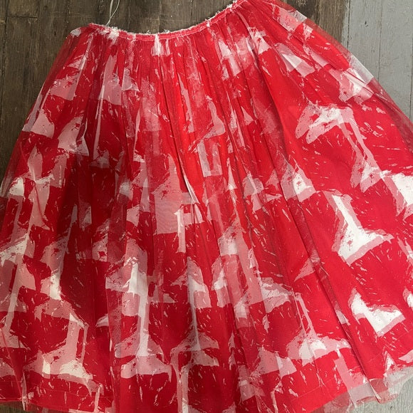 CDG Splatter Skirt in Red & White*