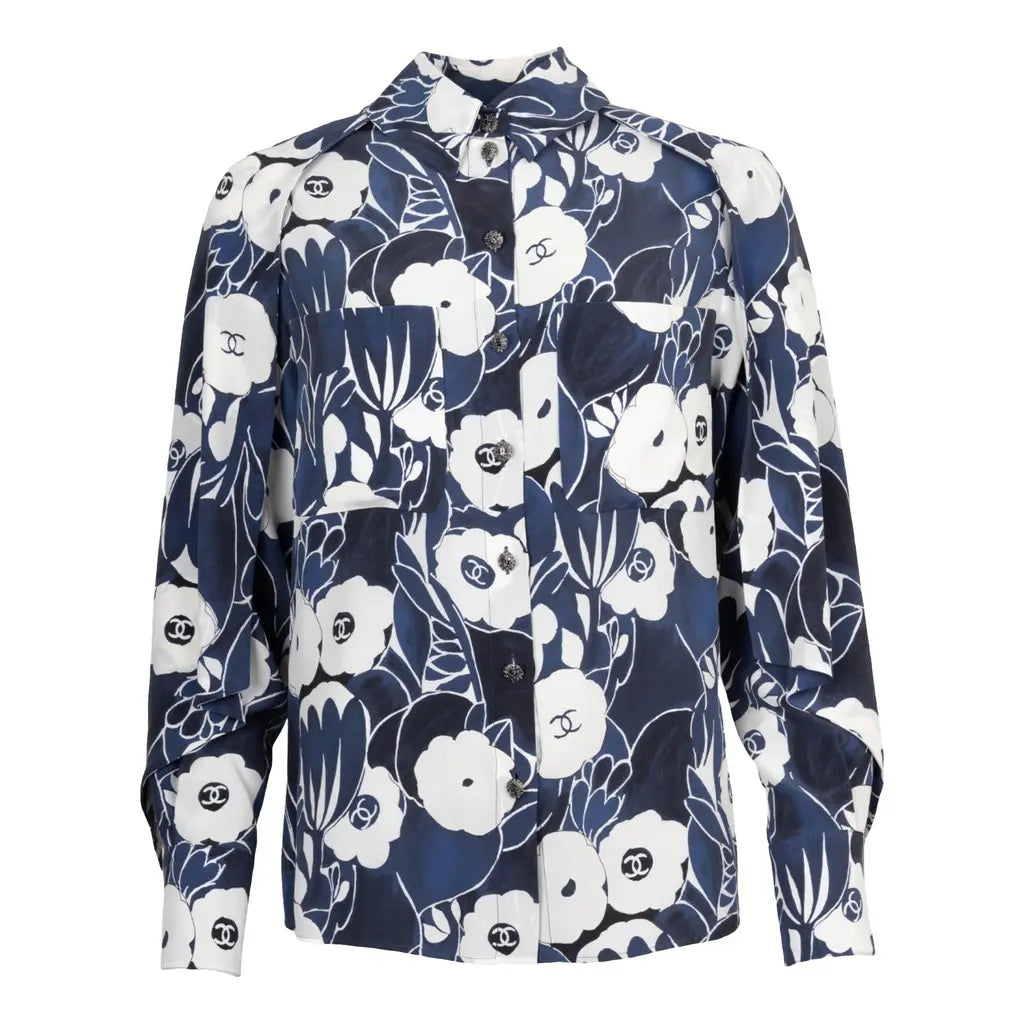 Chanel 22B Camélia Pattern Blouse*