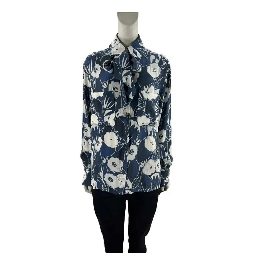 Chanel 22B Camélia Pattern Blouse*