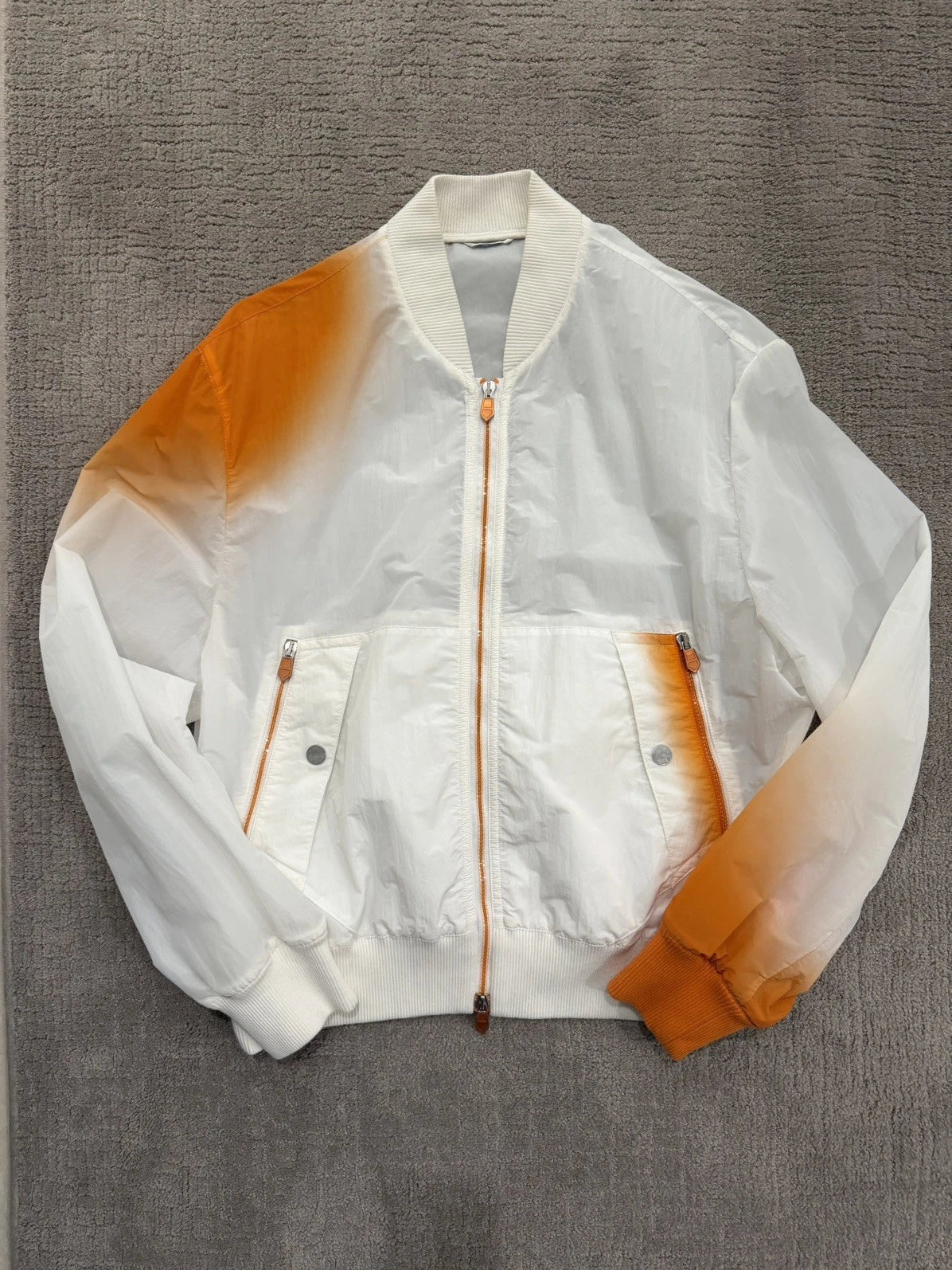 Hermes Ombré Bomber Jacket in White/Orange*