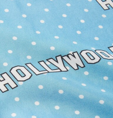 Amiri Hollywood Dotted Silk SS Button-up Shirt in Light Blue*